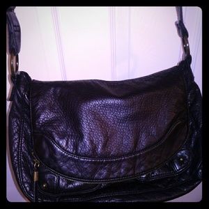 Faux leather black purse